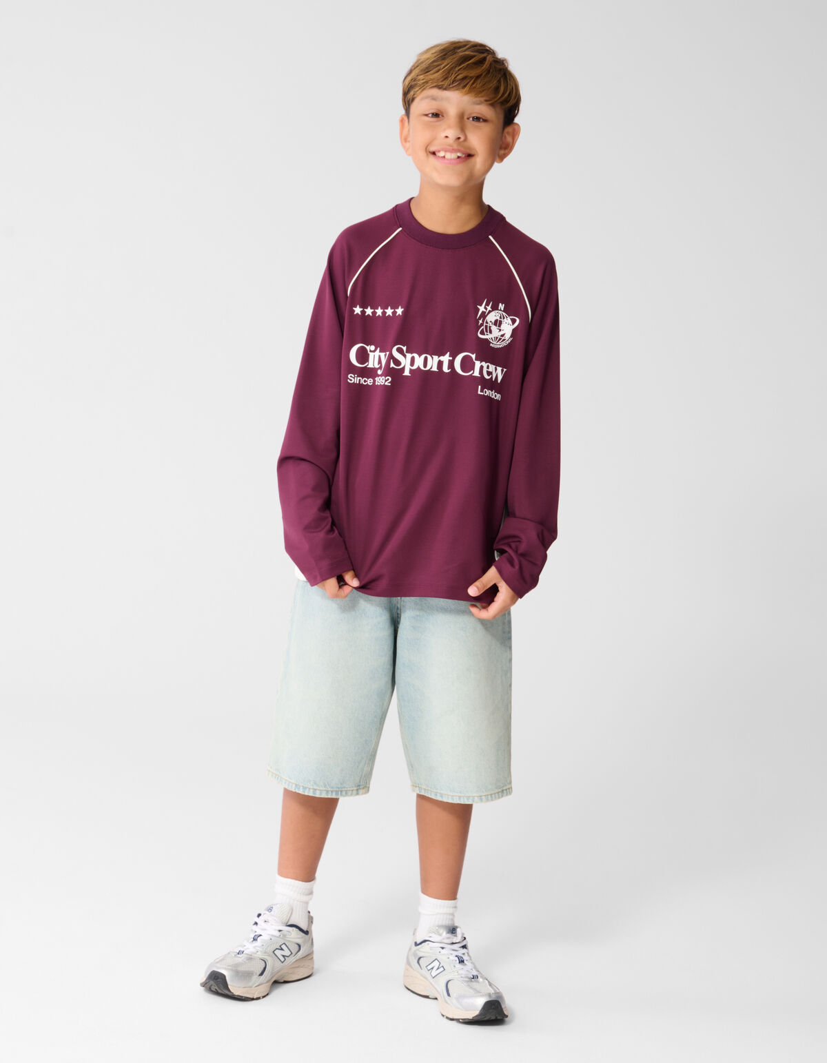 Sporty Longsleeve T-shirt Donkerrood