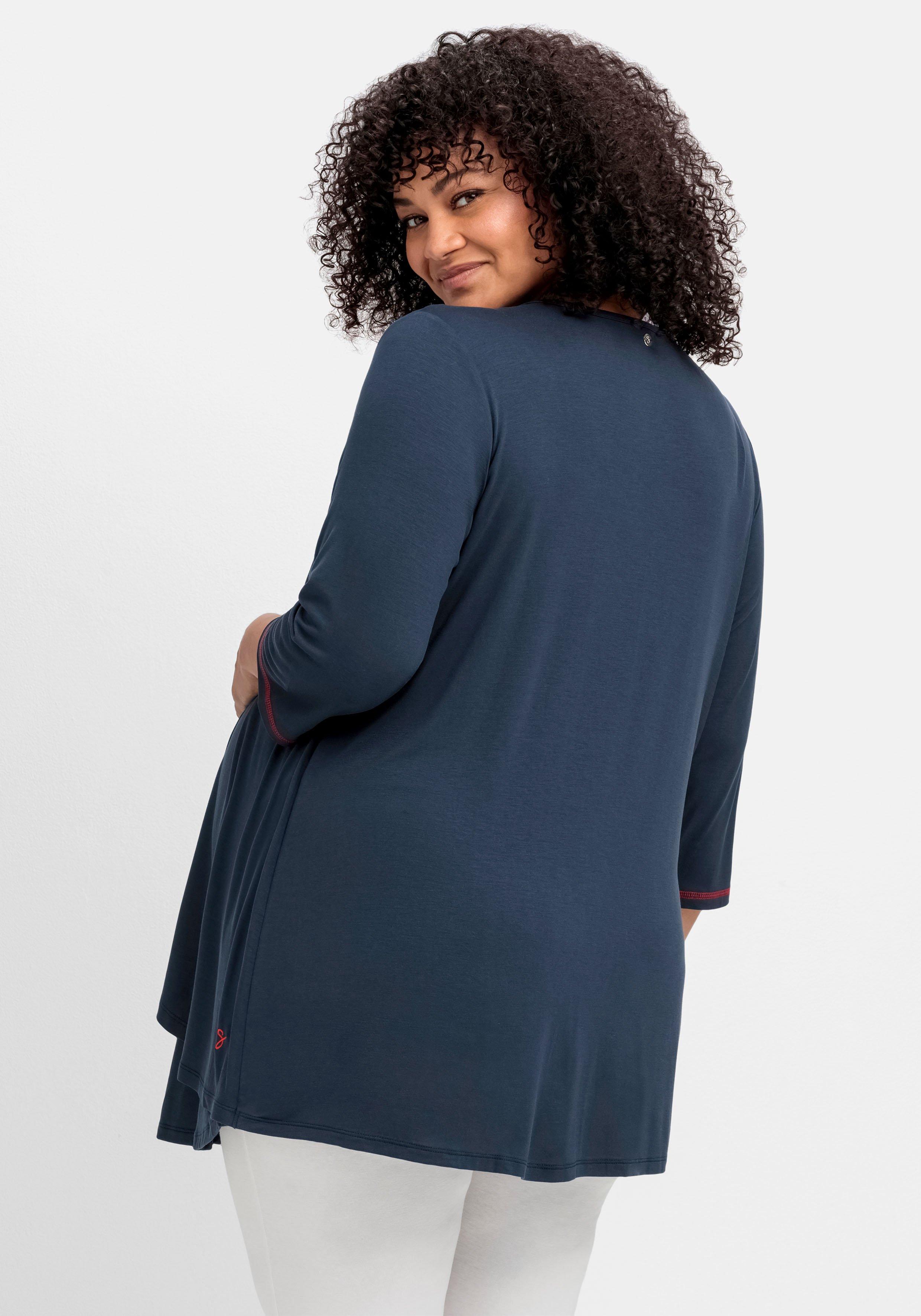 Stillshirt in Layer-Optik, mit Raffung am Ausschnitt