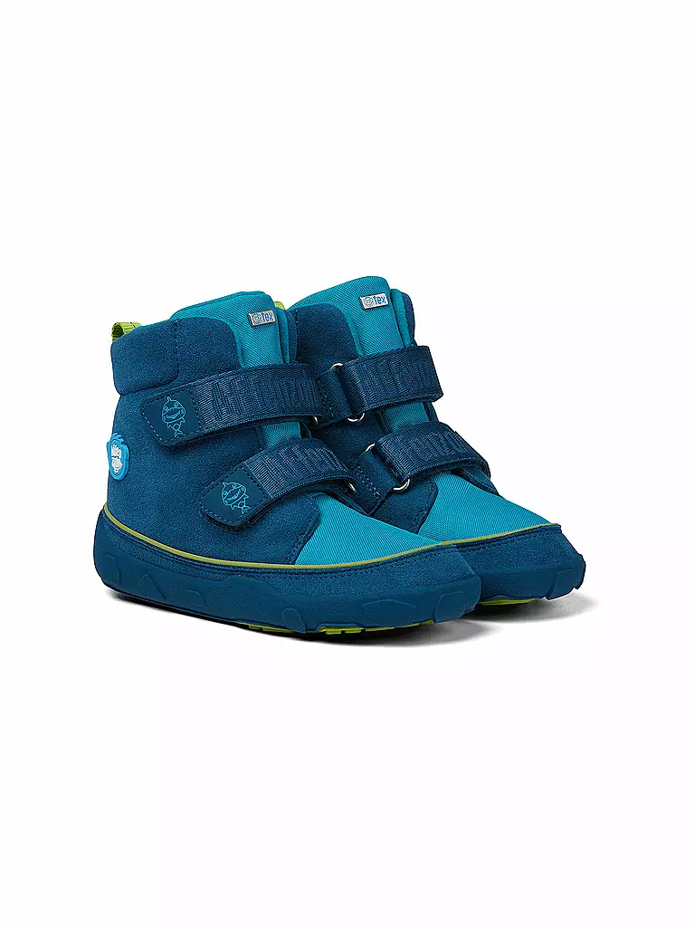 AFFENZAHN Kinder Barfußschuhe - Boots Hai Jump Midboot  blau