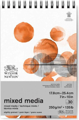 Winsor & Newton - Mixed Media Skitseblok 250G 18X25 CM - 30 Sider
