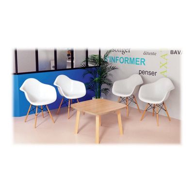 Table basse WOODY - L60 x H40 x P60 cm - plateau hêtre
