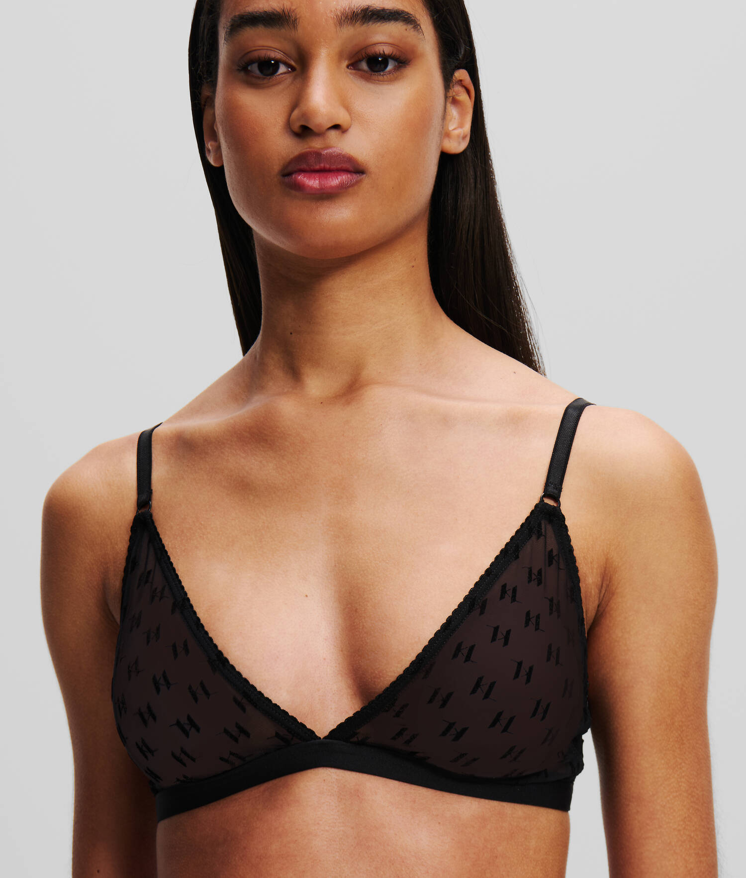 SOUTIEN-GORGE TRIANGLE EN MESH KL MONOGRAM