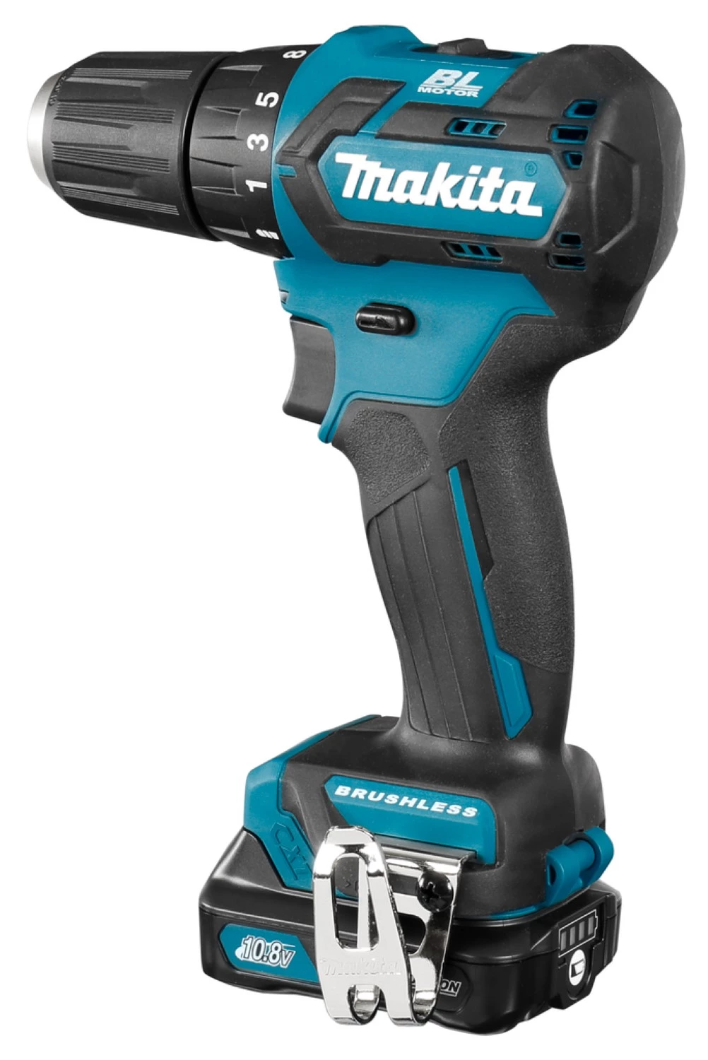 Makita DF332DSAE 10.8V Li-Ion schuifaccu boor-/schroefmachine set (2x 2.0Ah accu) in Mbox- koolborstelloos