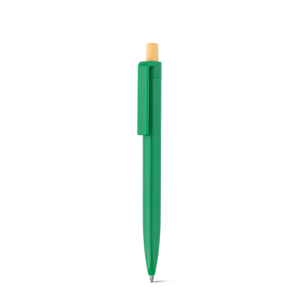 hi!dea 91945 - Stylo à bille en ABS recyclé (100% rABS) avec bouton en bambou