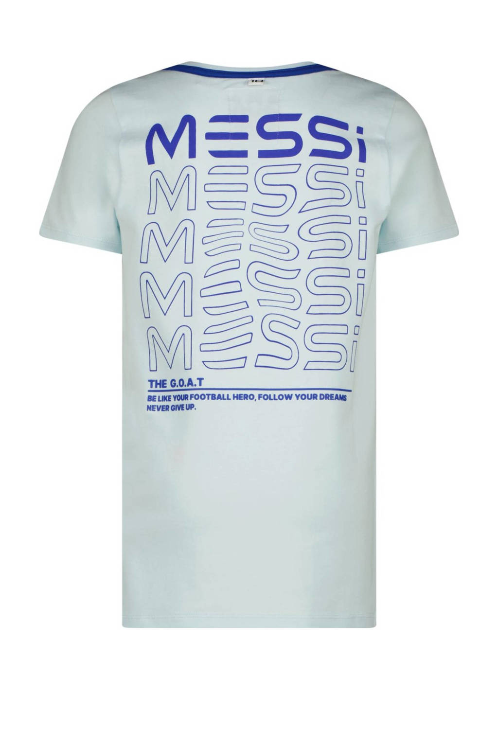 Vingino T-shirt Jacko met backprint lichtblauw/hardblauw