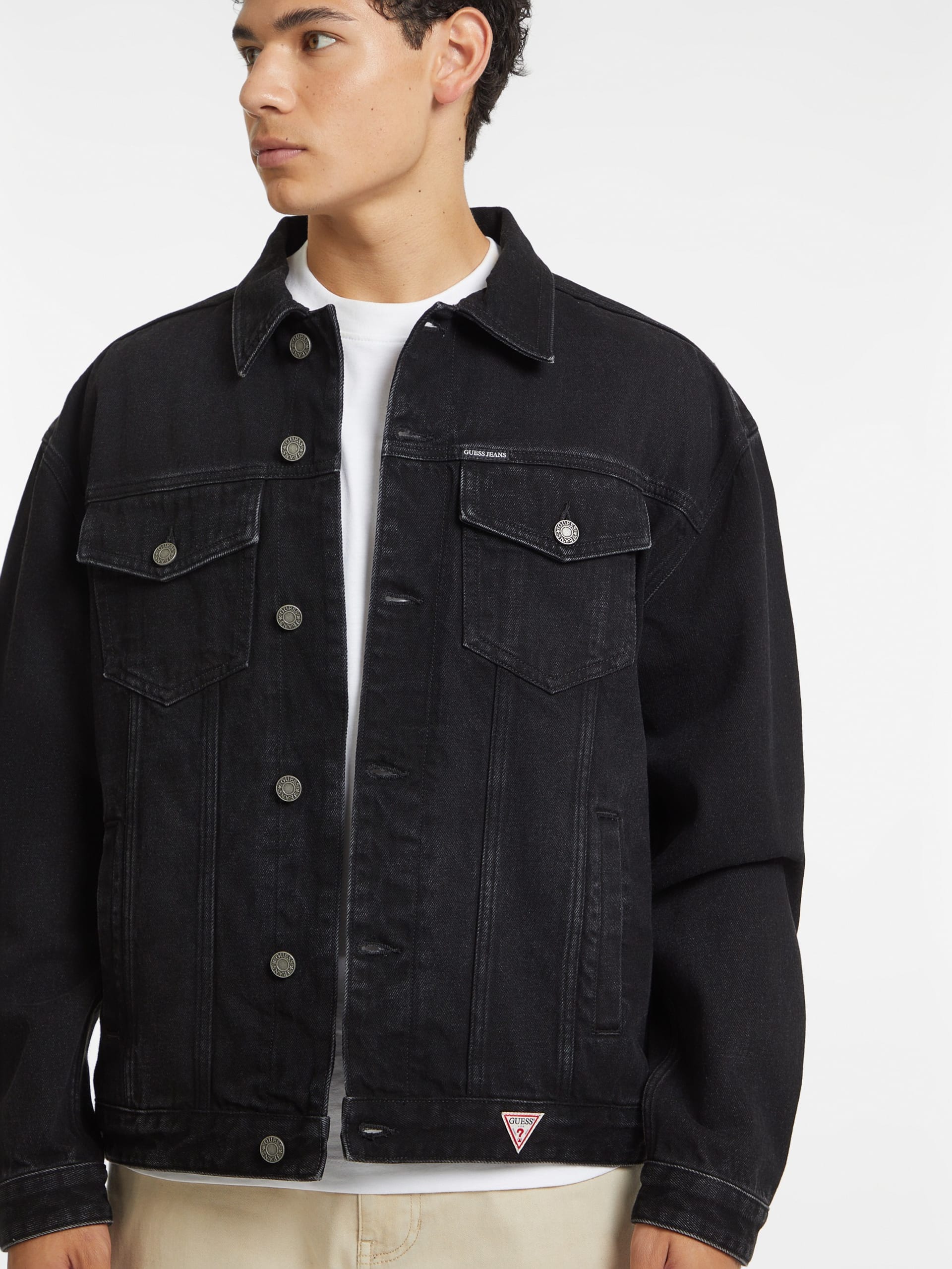 Jaqueta jeans oversized estilo caminhoneiro