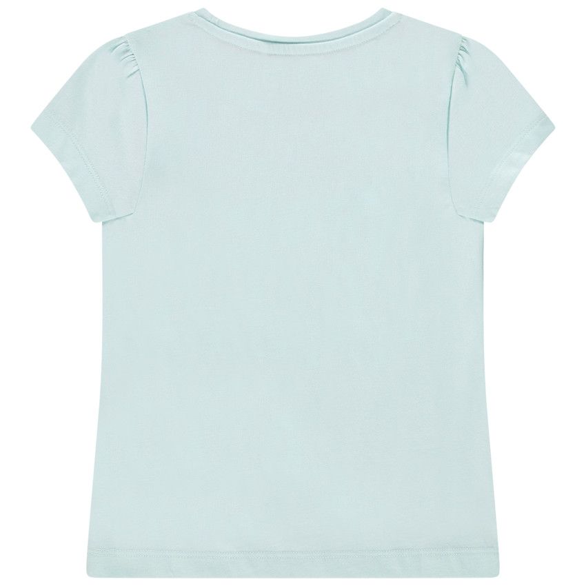 T-shirt manches courtes print fantaisie pour fille - Bleu