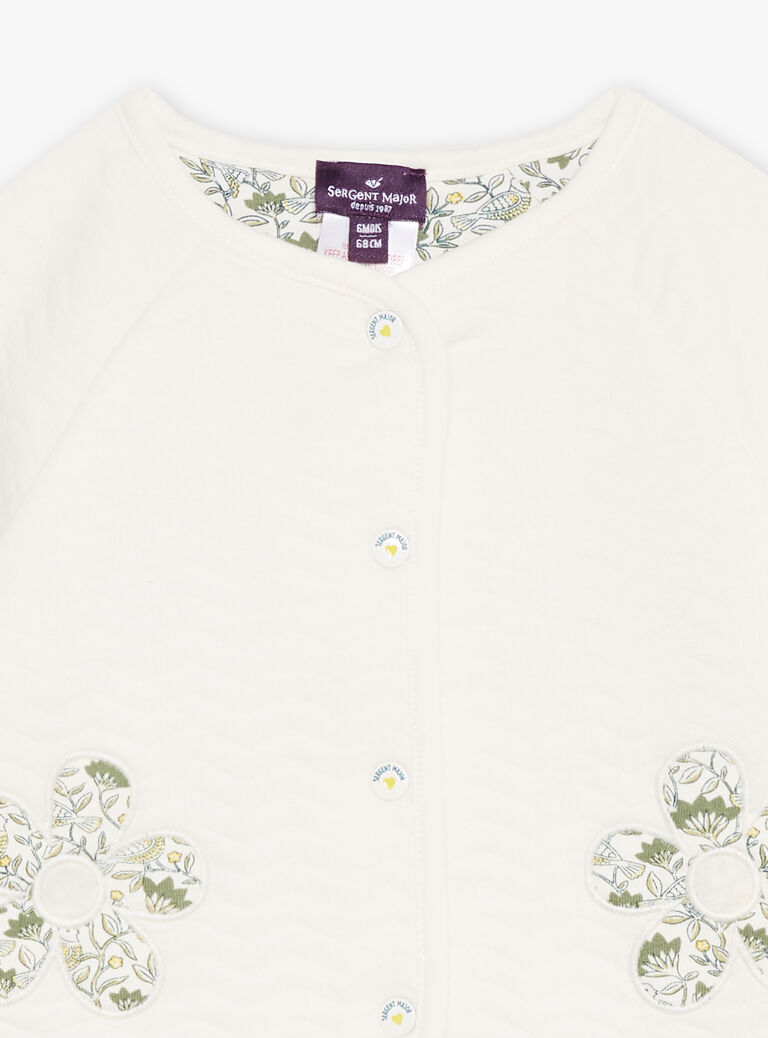 Cardigan réversible écru en tubique