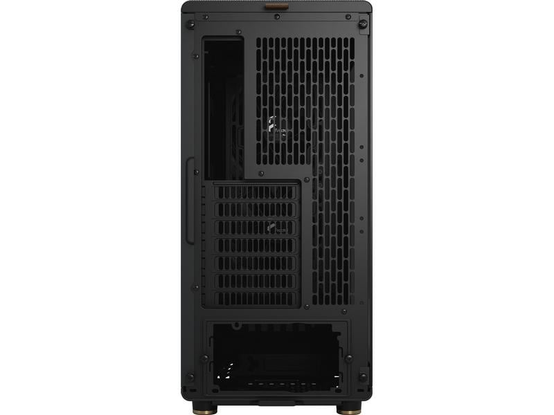 Fractal Design PC-Gehäuse North TG Schwarz Elegantes Gehäuse mit Seitenfenster und offener Front aus echtem Walnussholz