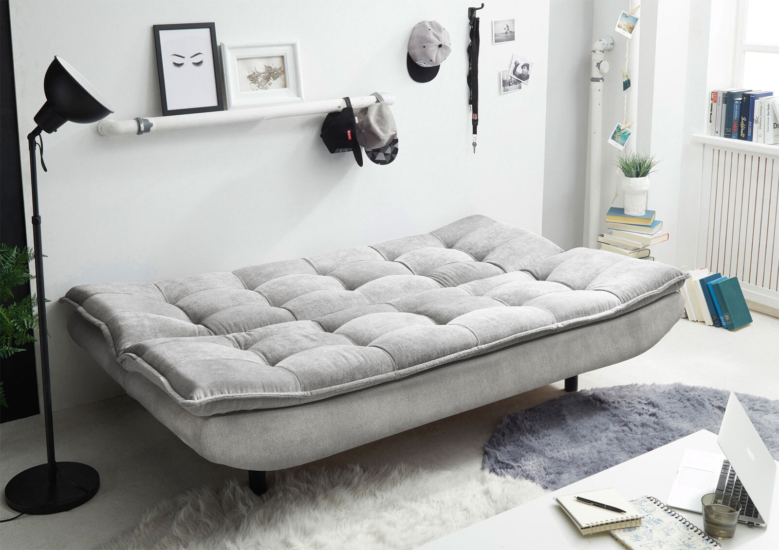 Schlafsofa Patch 2 188x90x89 cm silber