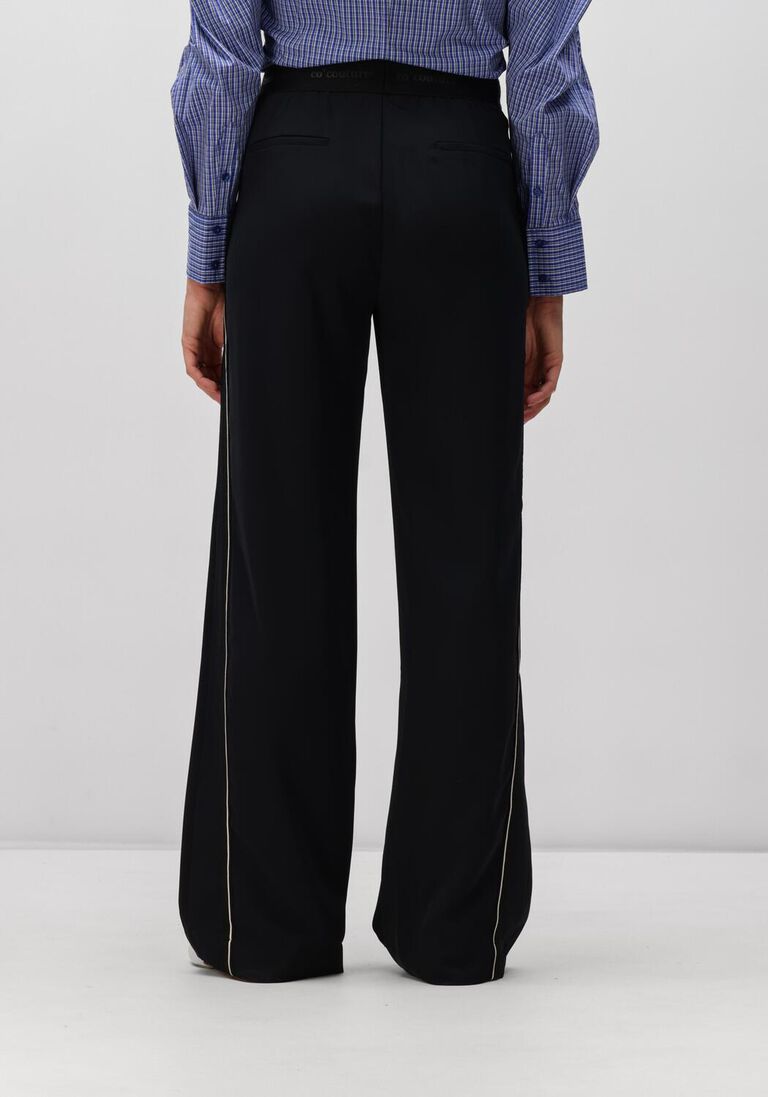 zwarte co'couture wijde broek amina split ll panel