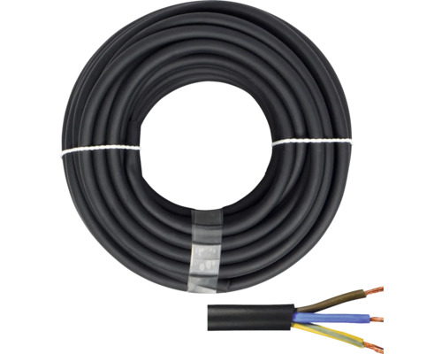 Rubberen slangkabel H05 RR-F 3G1,5 mm² 20 m zwart