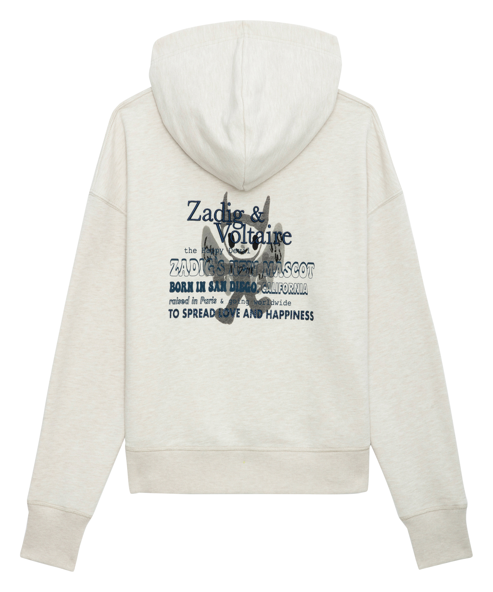 MIA - Sweat à capuche droit en coton bio mélangé | Blanc