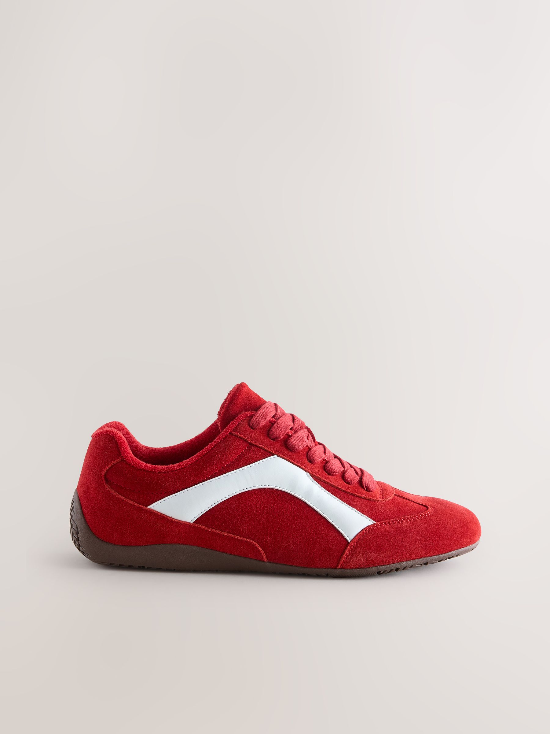 Rood suède - Forever Comfort® Leather Slimsole Lace-Up Trainers