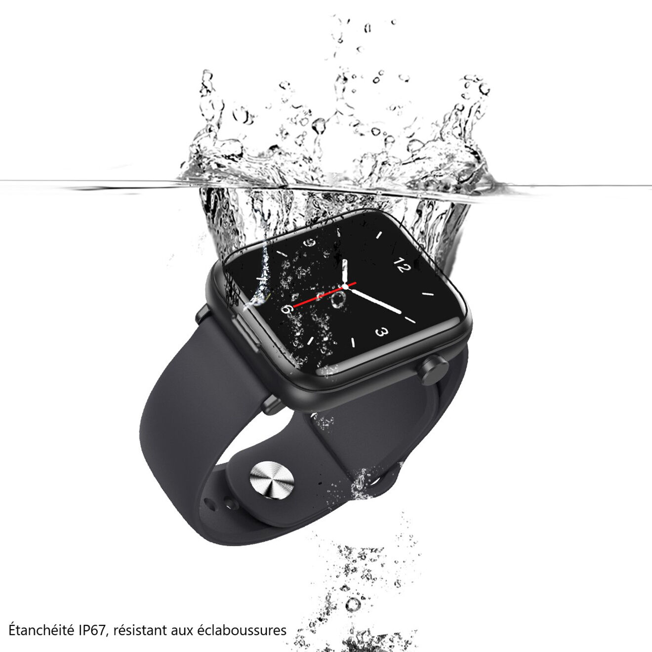 Onamaste Montre connectée  multifonctions + Écouteurs integrés noire