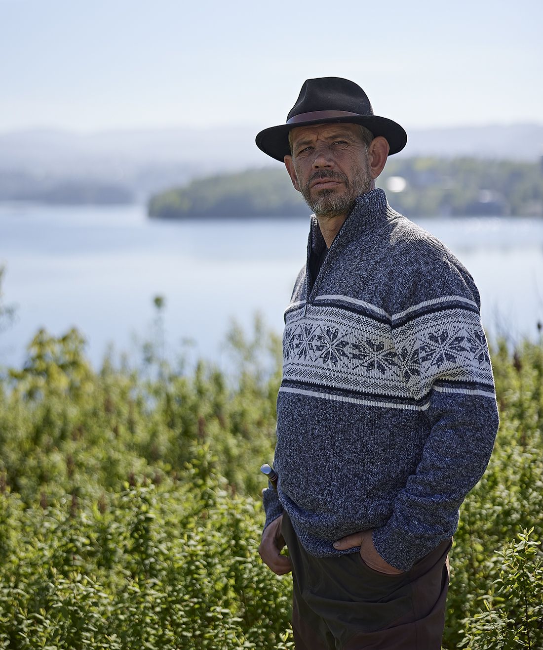 Ola Strikkegenser med fleecefòr
