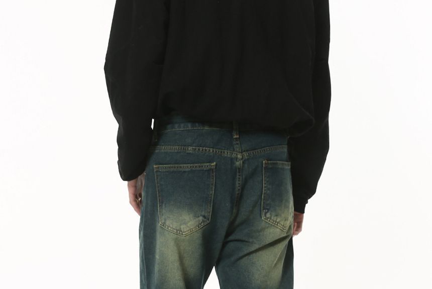FAERIS - Mid Rise Washed Flared Jeans