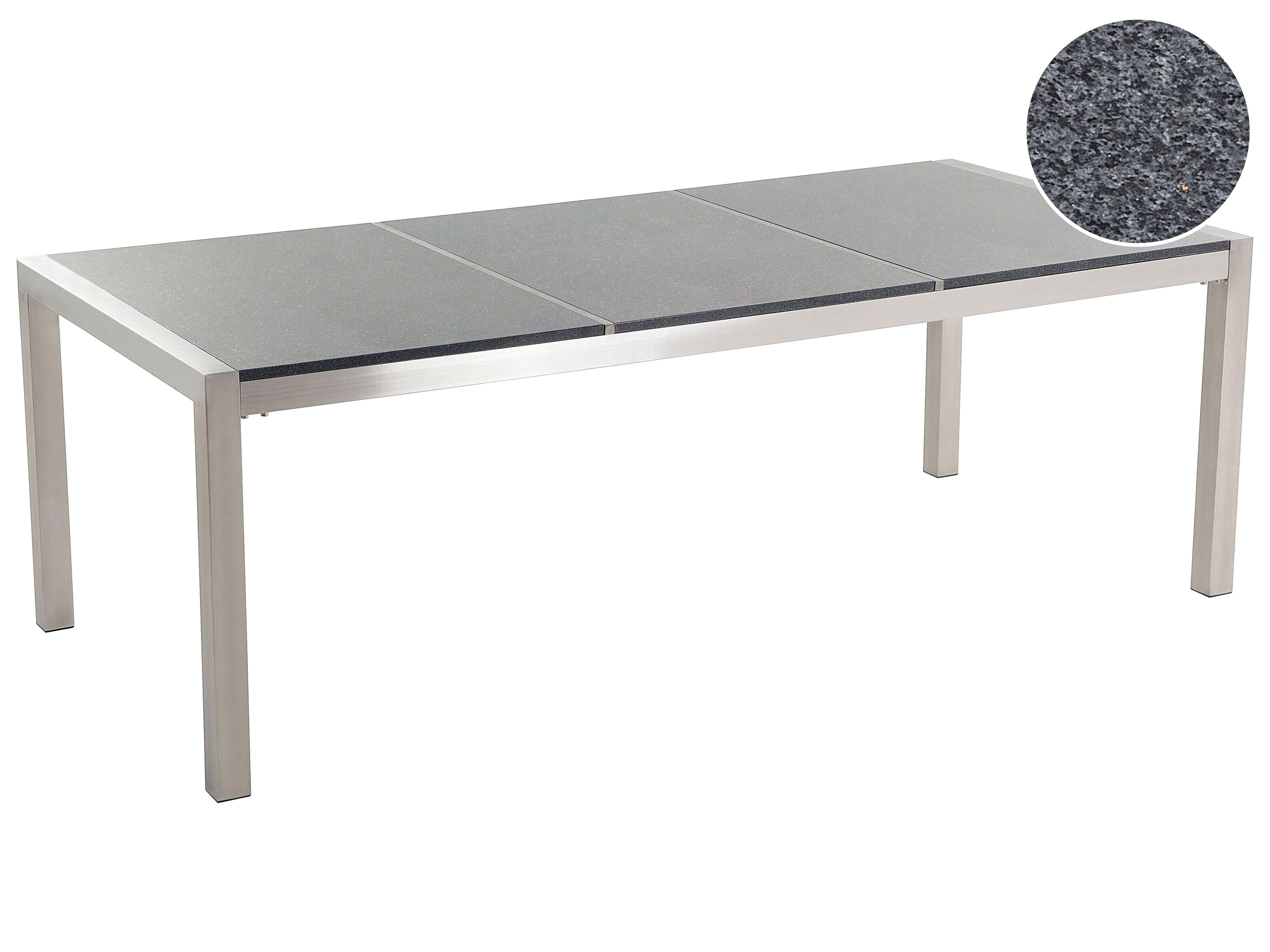 Tuin eettafel GROSSETO 220 cm 100 cm Gepolijst Graniet Grijs