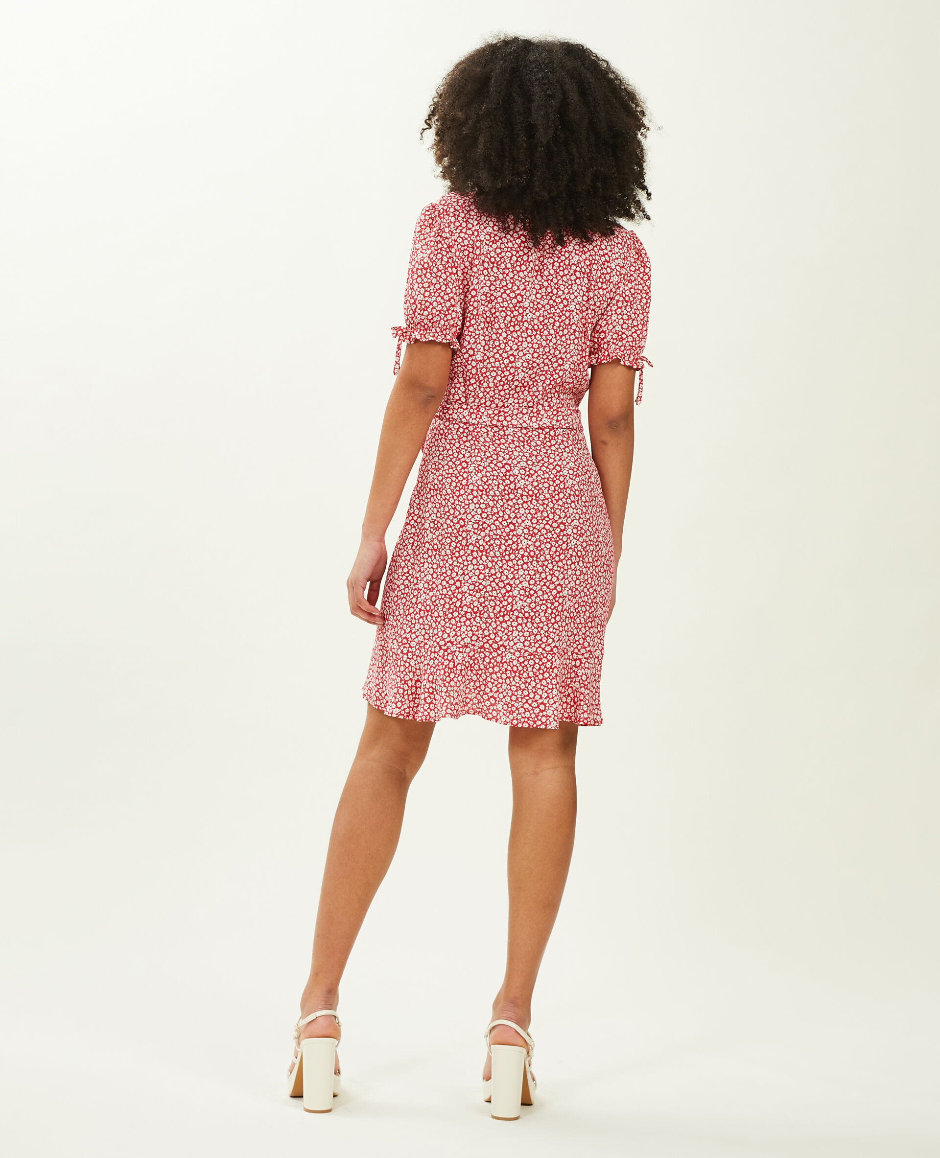Robe courte cache-cœur - Rouge