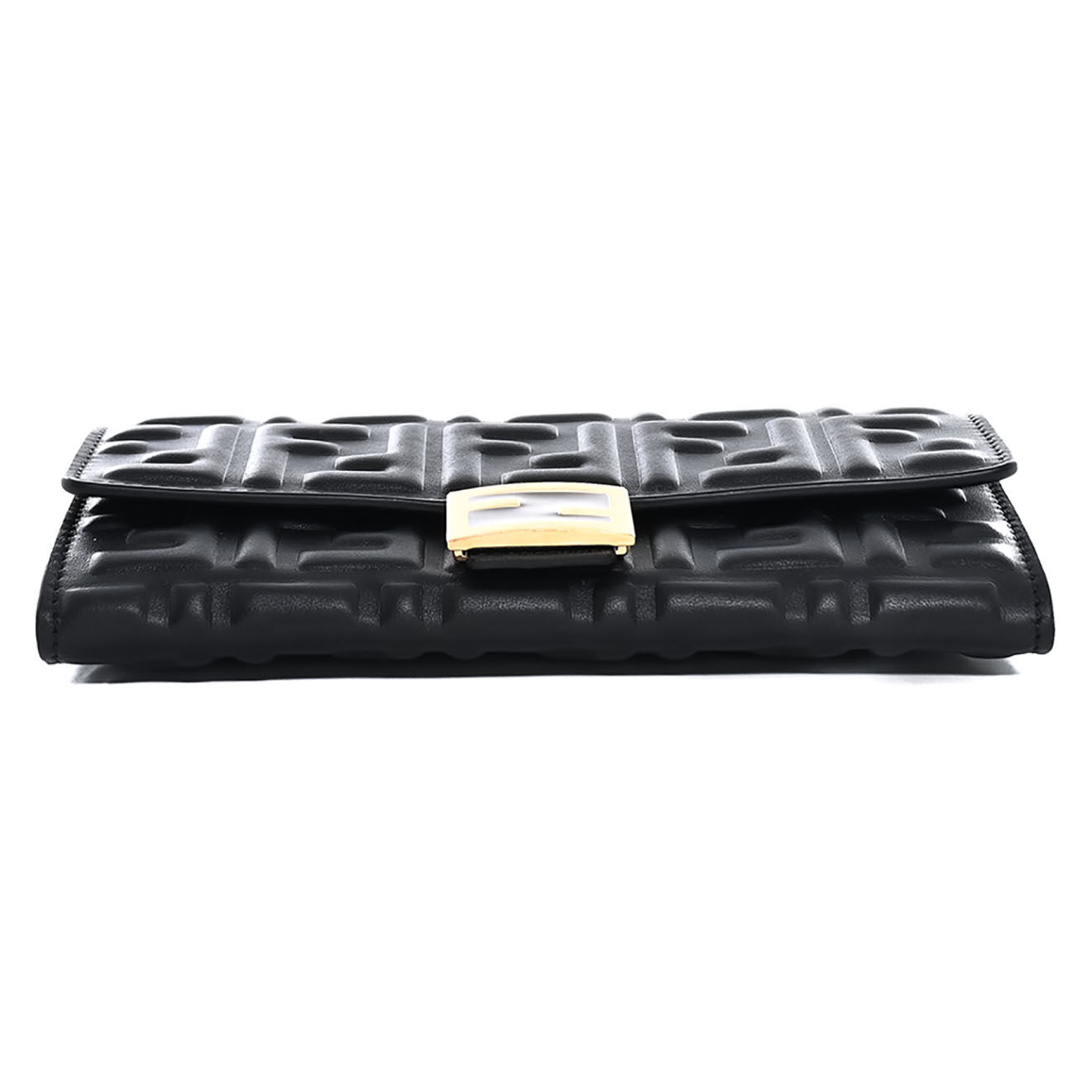 Fendi Sac bandoulière Baguette Wallet On Chain en Cuir Nappa noir - Neuf avec étiquette - L.19 cm