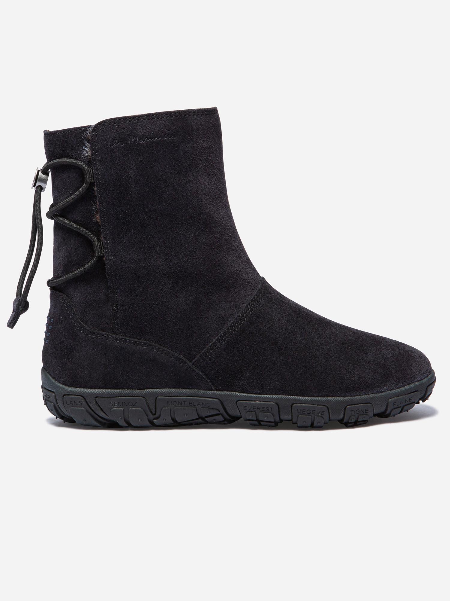 Boots Fourrées Femme Confort Cuir Marine