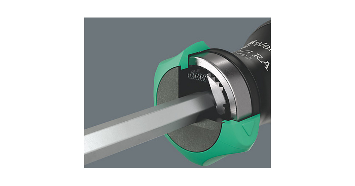 WeraKraftform Kompakt 27 RA 1, 6‑delig bitset  (Zwart/groen)