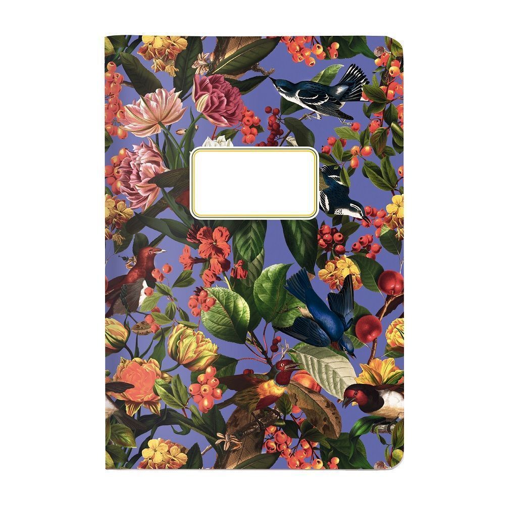 Heft A5 Pattern Vogelbeere blau