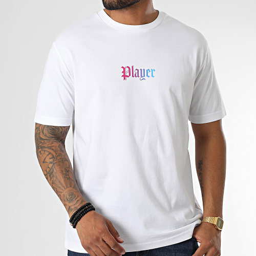 Tee Shirt Oversize Large Player Gradient Blanc