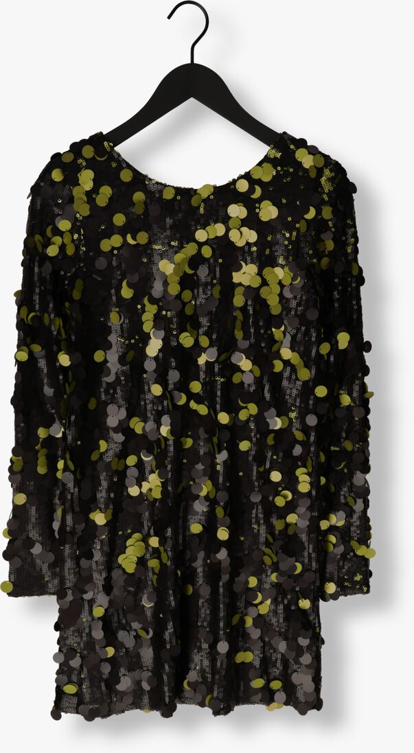 COLOURFUL REBEL zwarte colourful rebel mini jurk tini sequins straight dress