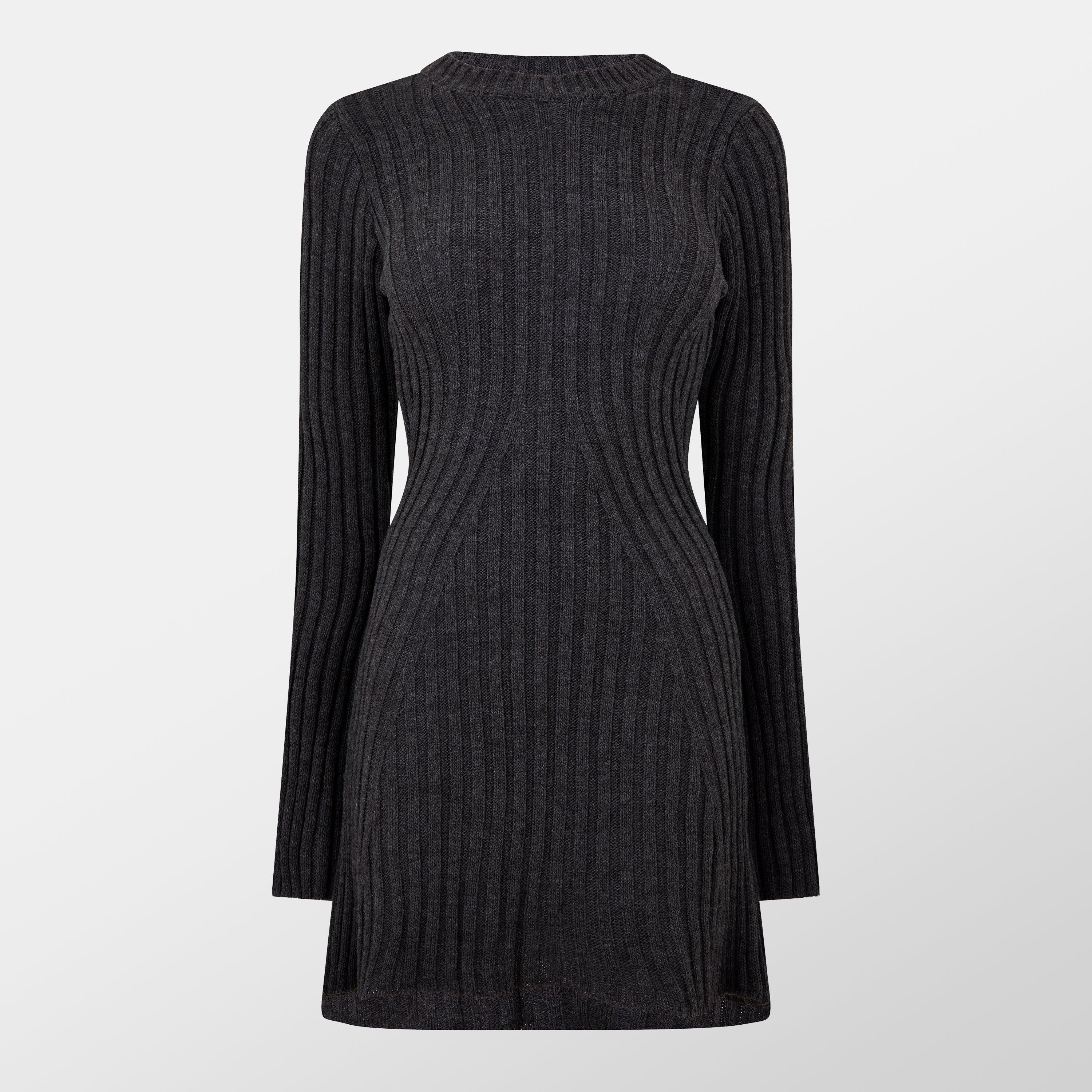 Missy Empire ME Rib Knit Flare Mini Dress Womens
