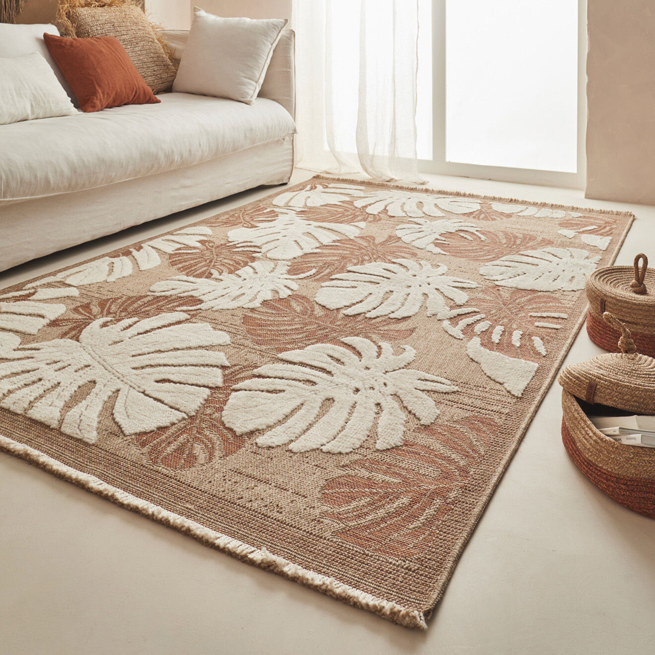 Nazar Rugs Tapis aspect jute TULUM 9062 intérieur & extérieur terra - 120x170 cm