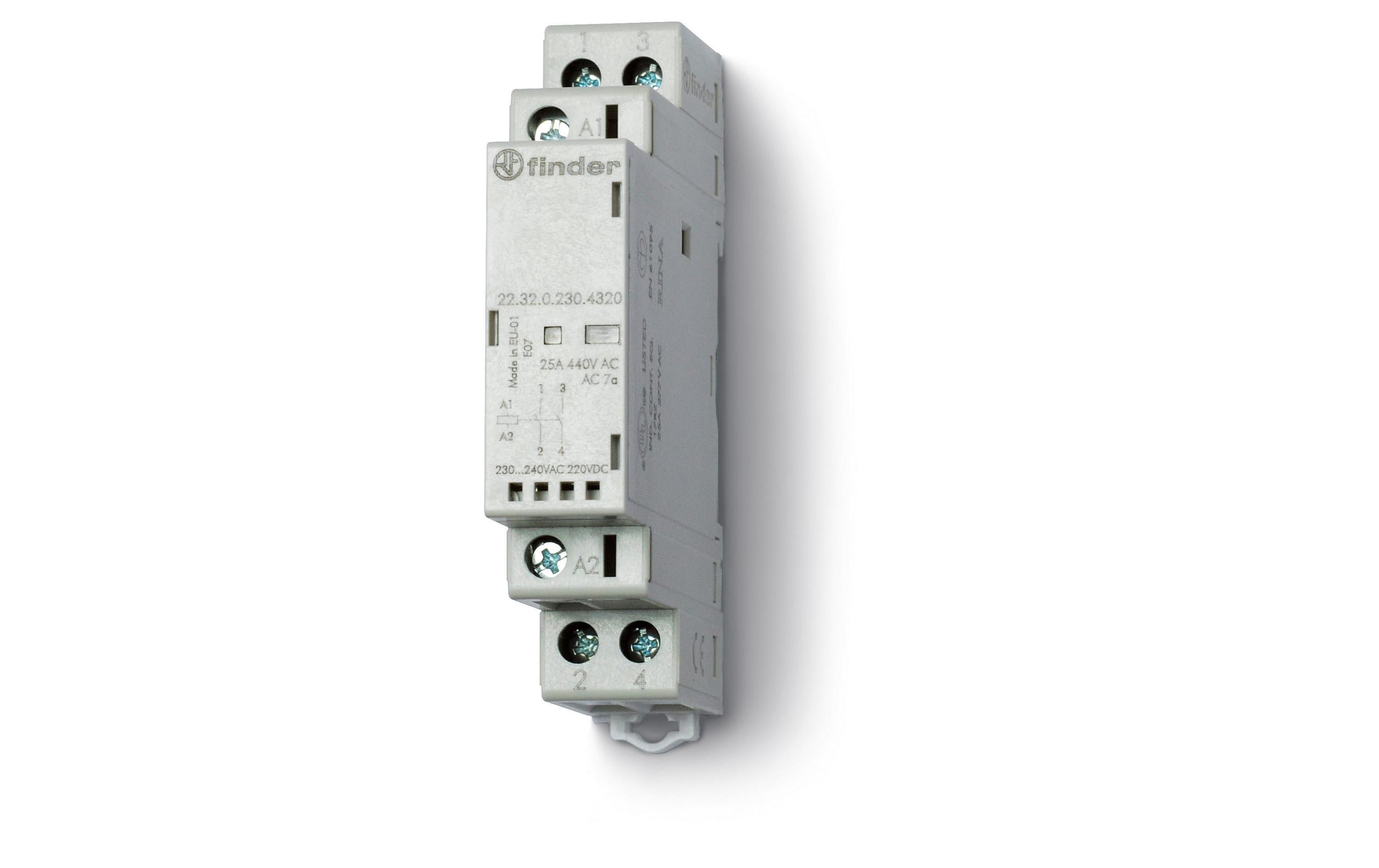 Schütze Serie 22 1S + 1Ö, 25A 230 VFinder Installationsschütz 25A 230 V