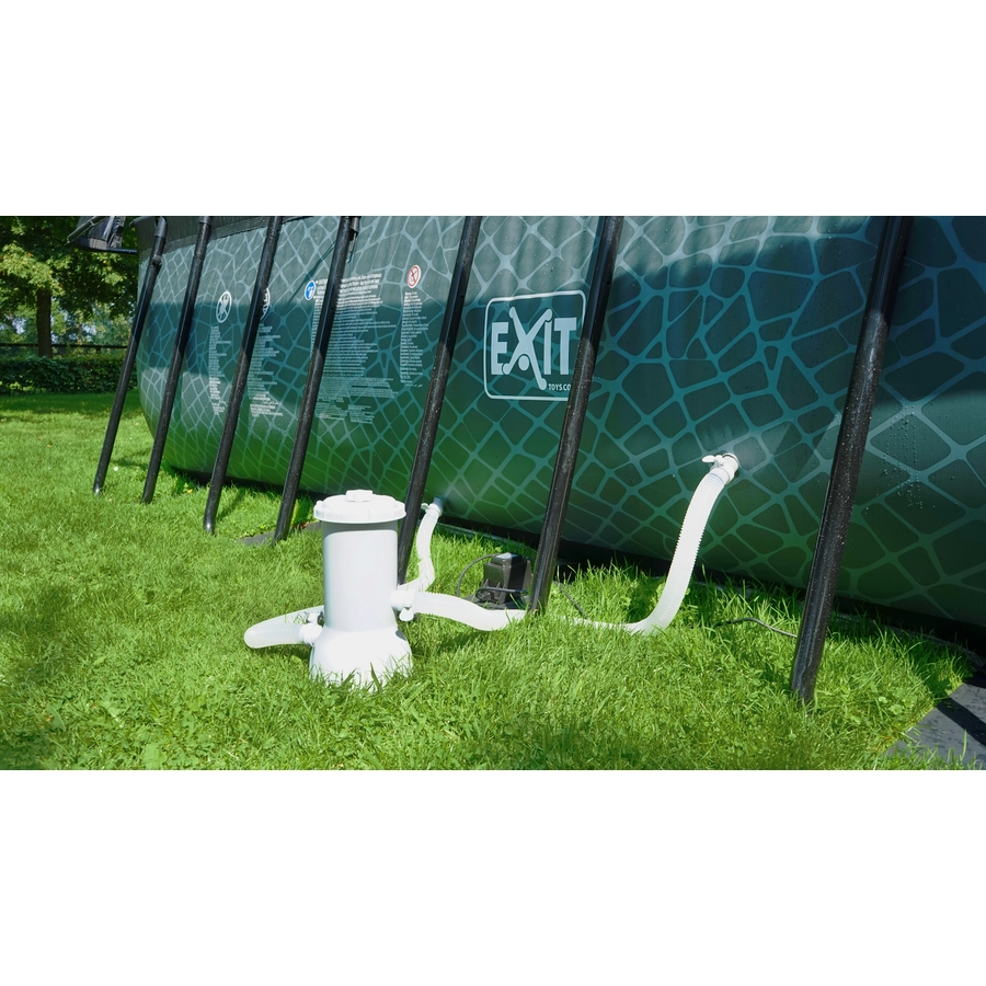 EXIT Wood Pool 540x250x122cm mit Sandfilterpumpe, braun