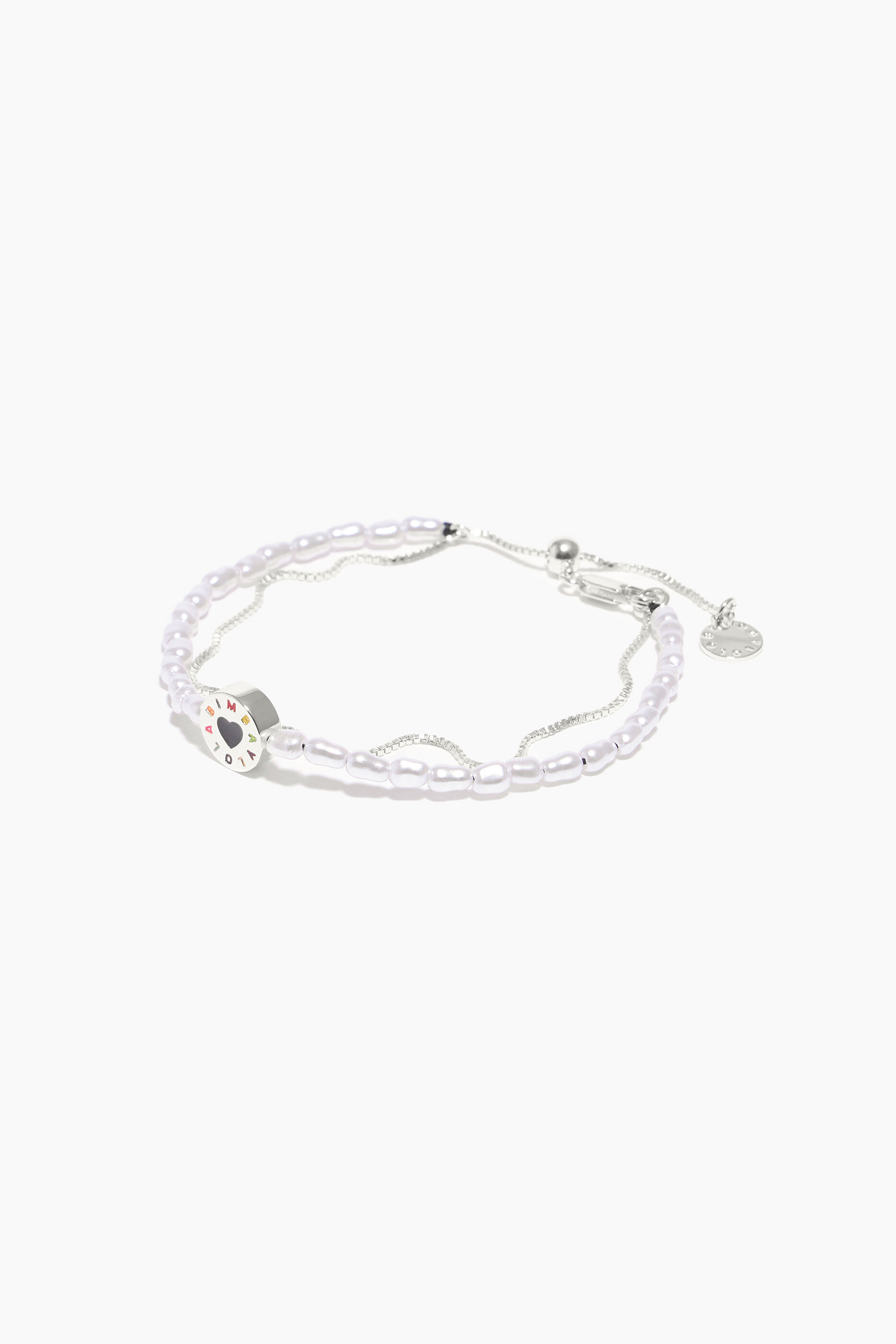 Pulseira de prata com duas pérolas