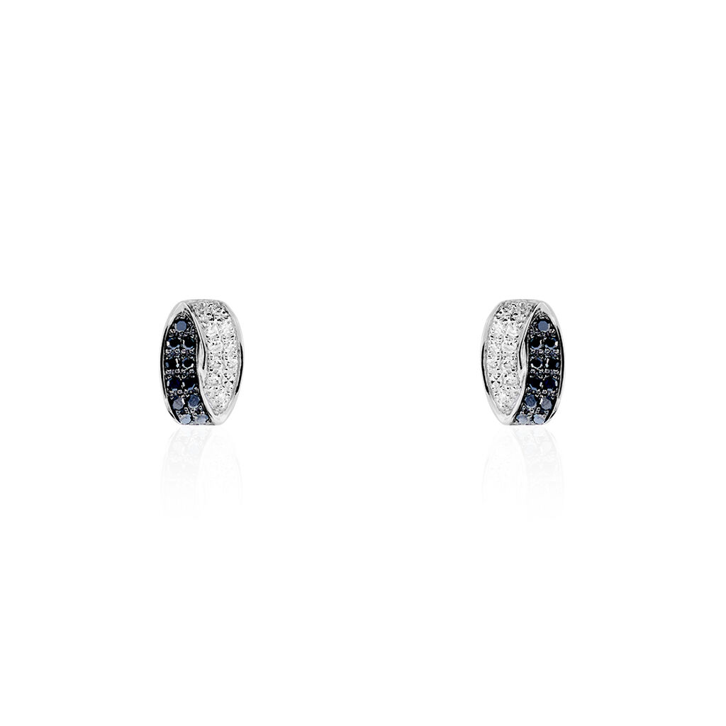 Boucles D'oreilles Puces Urania Or Blanc Diamant