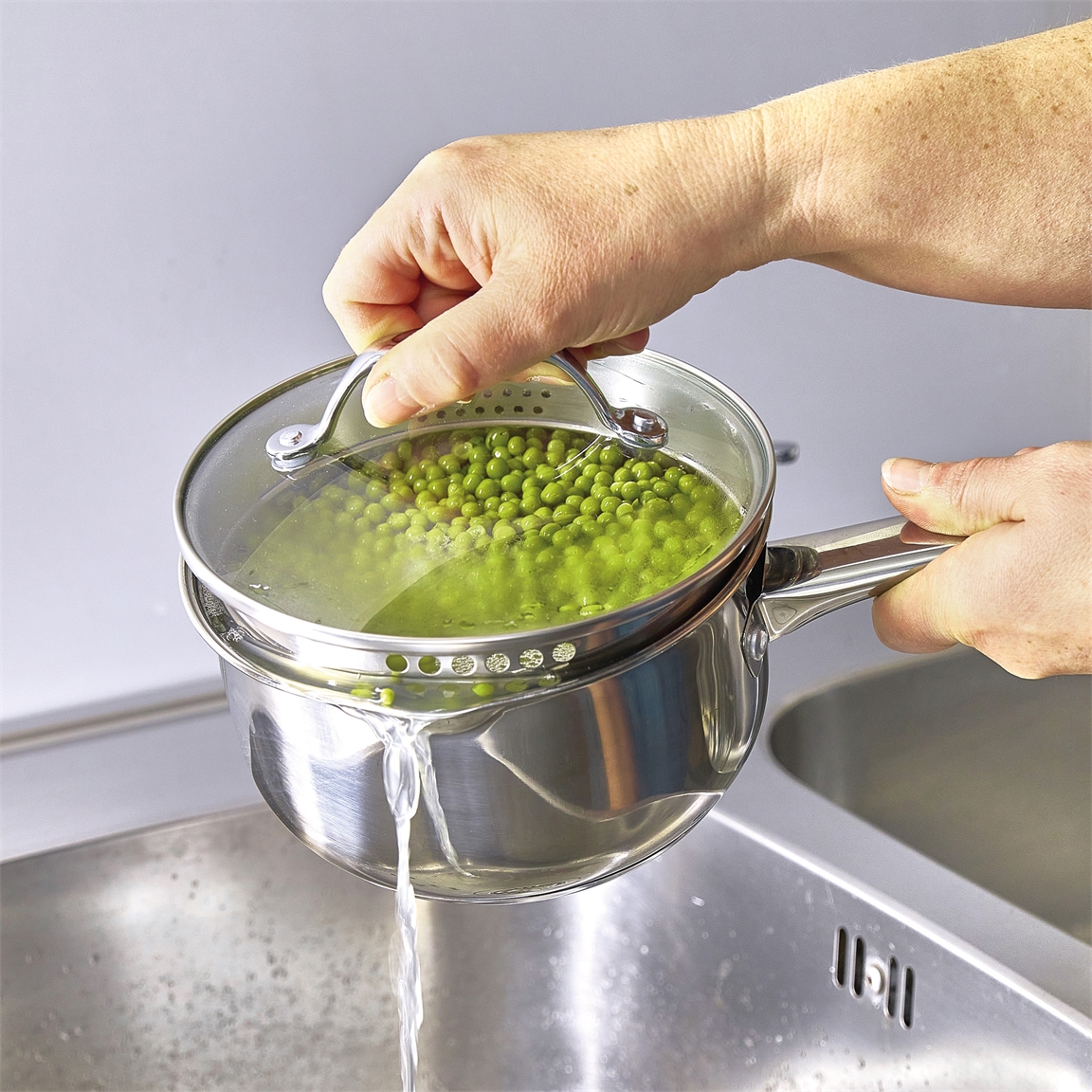 Casserole-saucière couvercle passoire Pradel France ®