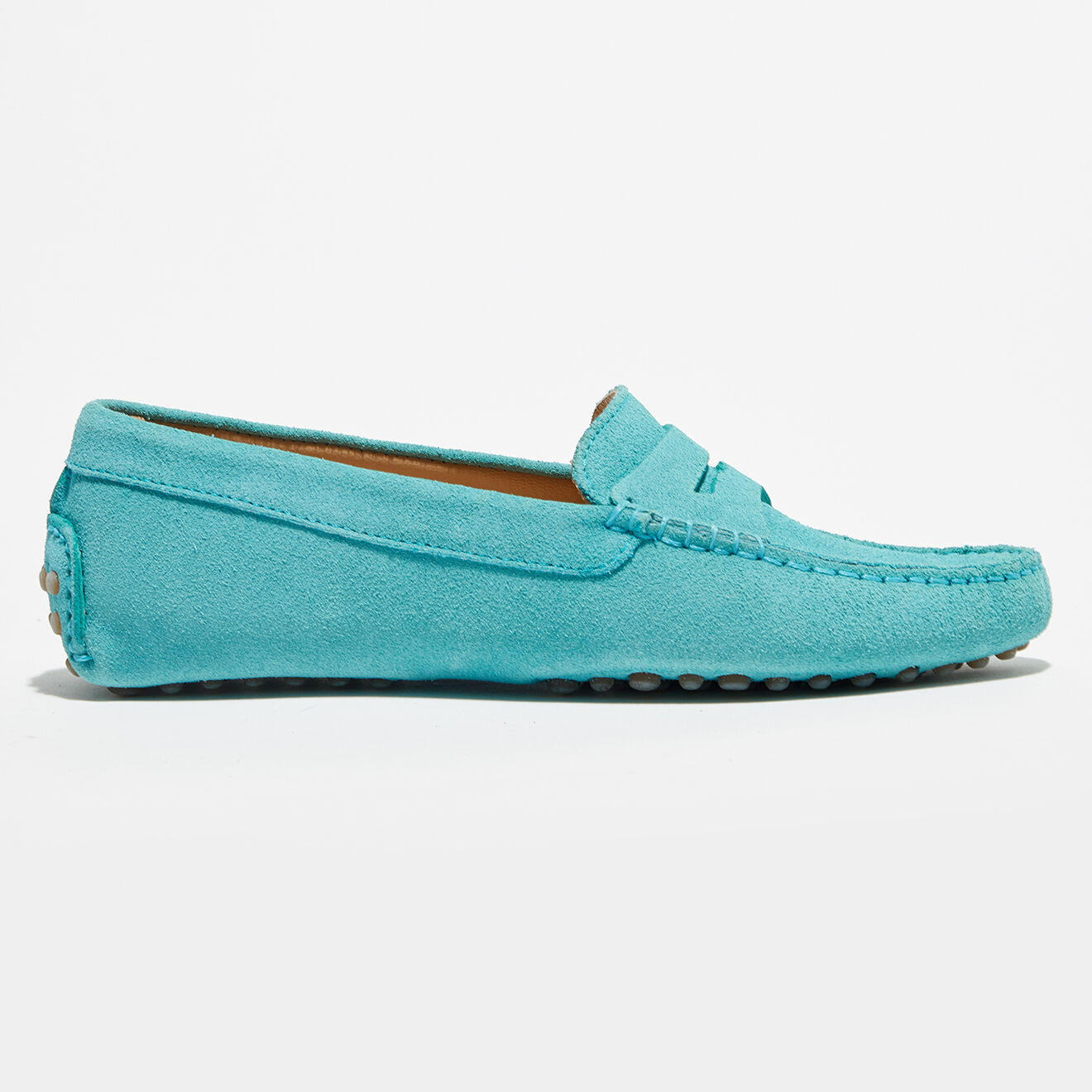 Loafers Mocassins en Velours de Cuir Miss Daim  aqua