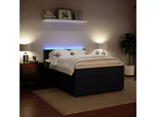 Sommier à lattes de lit avec matelas Noir 140x190 cm Velours