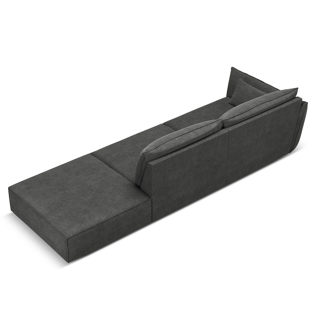 Mazzini Sofas Canapé gauche Vanda 4 Places gris - 286x100x85 cm