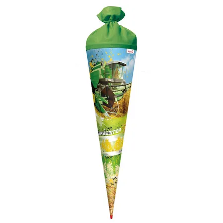 Roth Motiv-Schultüte Mähdrescher mit Filzverschluss, rund, 70 cm