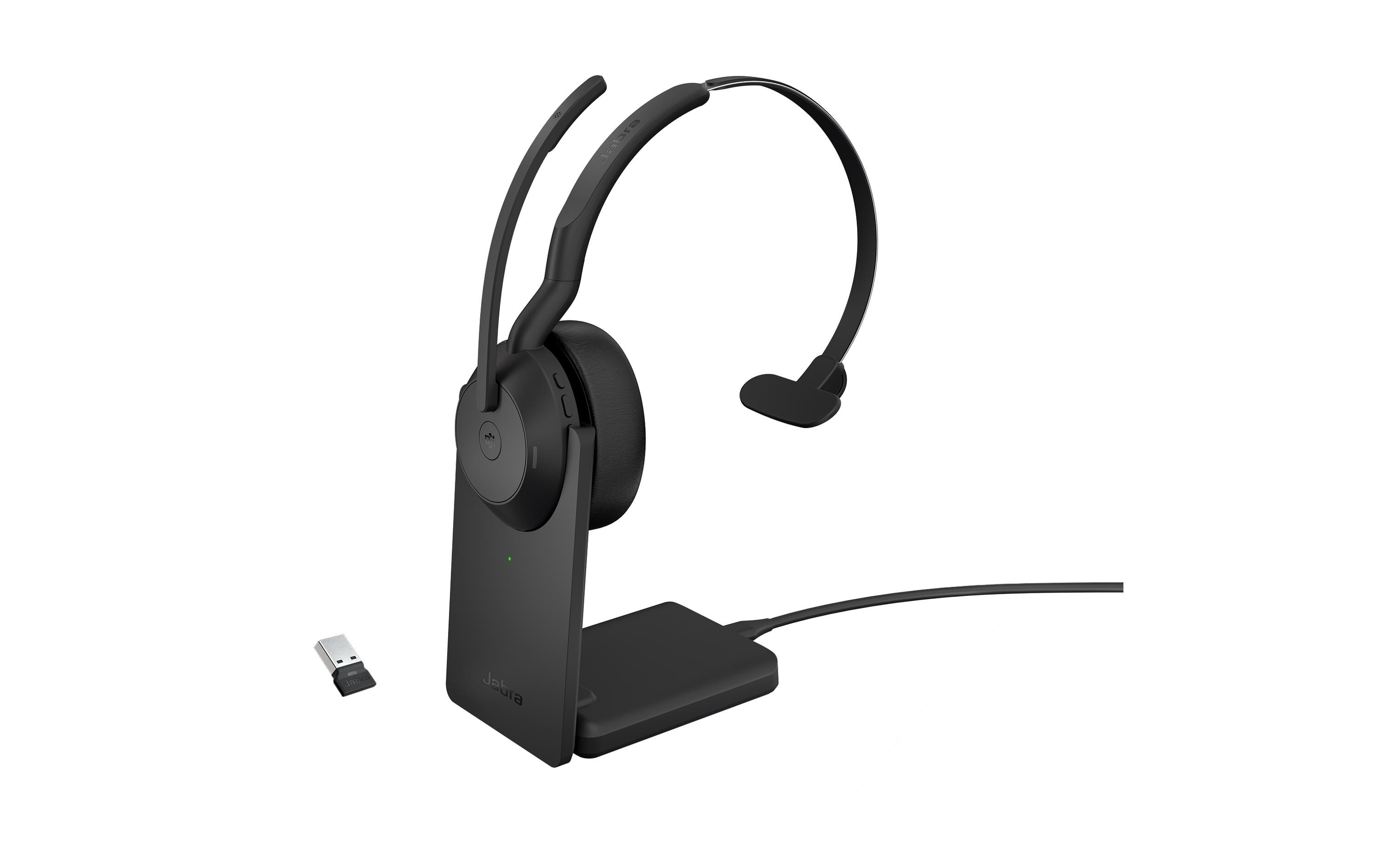 Headset Evolve2 55 Mono MS, USB-A, inkl. Ladestation<br>Das professionelle Headset, mit dem Sie alle Aufgaben erledigen können, die Ihr hybrider Arbeitstag mit sich bringt