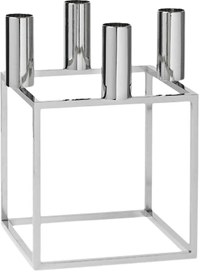 Audo Copenhagen Kubus 4, Candle Holder, Nickel-Plat Blank stål