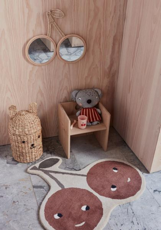 OYOY Cherry spiegel rattan 42x49