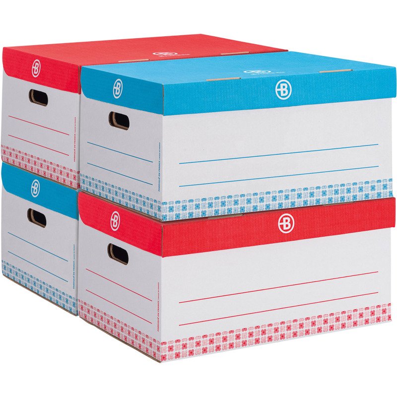 Caisse archives Carton Bruneau - H 27 x L 55 x P 36 cm - Haute résistance - Couleur