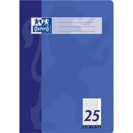 Oxford Schulheft A4, liniert, Lineatur 25, 32 Blatt, blau, SCRIBZEE®, Optik Paper®