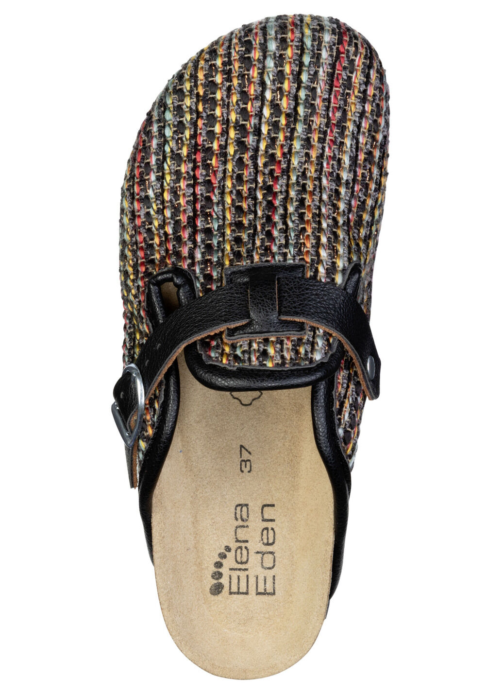 ELENA EDEN, klassische Damen-Clogs, Weite H, mit verstellbarer Spange