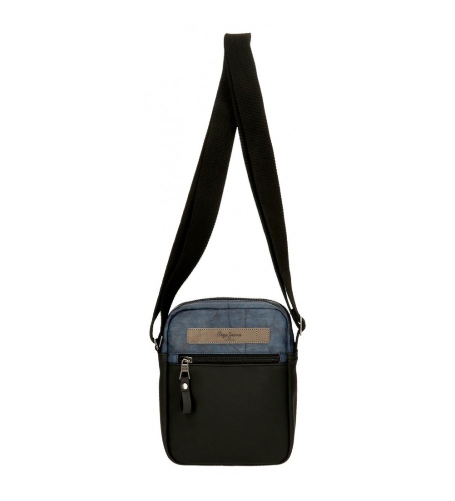 Bolsa transversal Pepe Jeans com dois compartimentos, cor preta oceano.