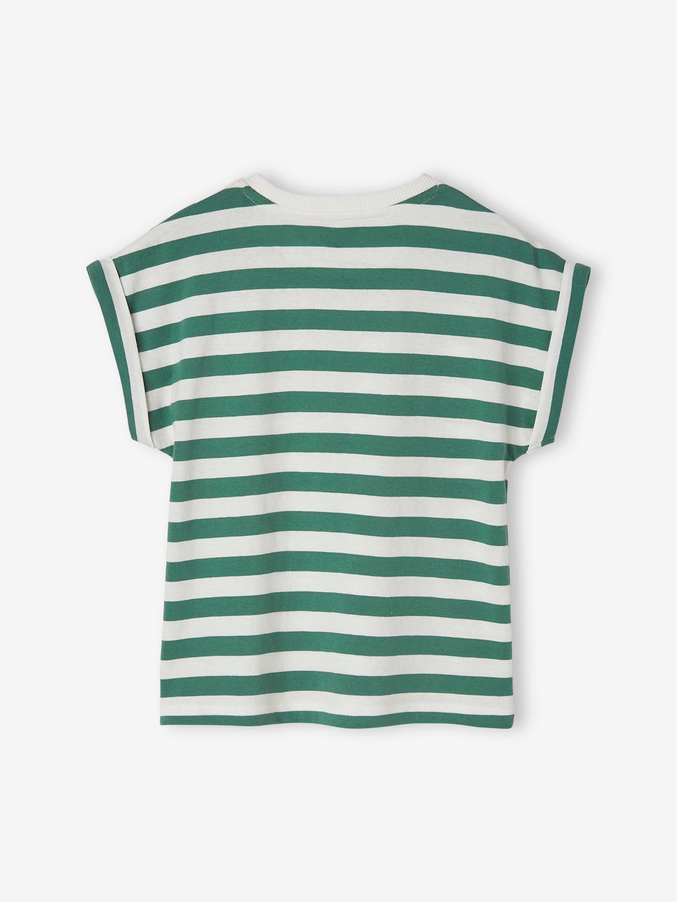 Camiseta listrada personalizável para meninas, listras rosa