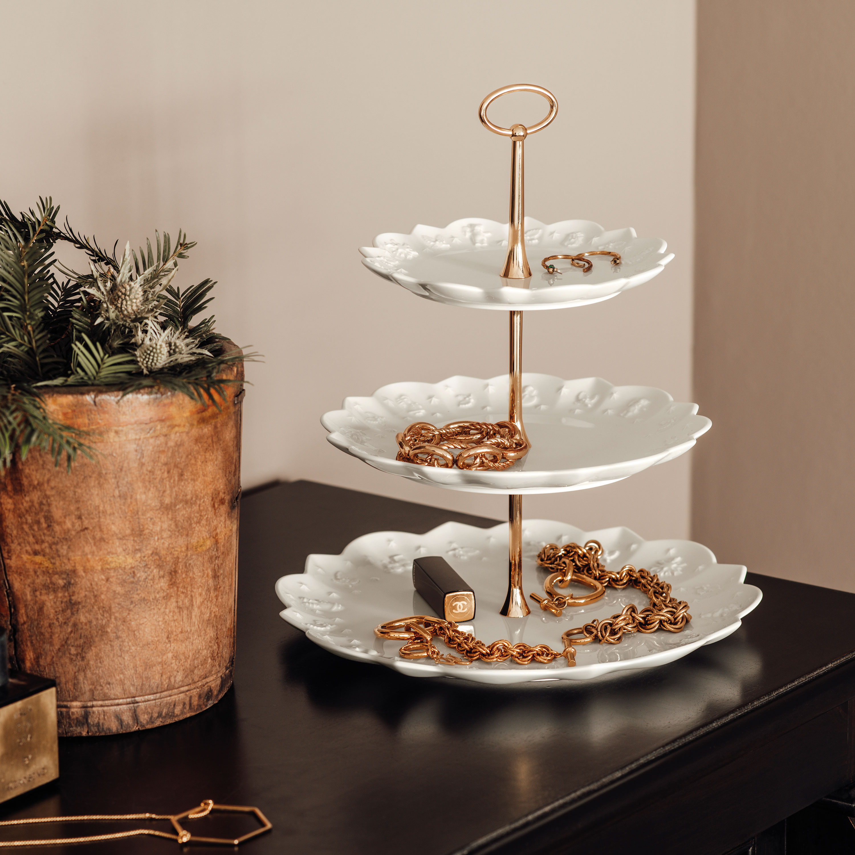 Toy's Delight Royal Classic 3 Tier Stand White, 11.7'', Premium Porcelain