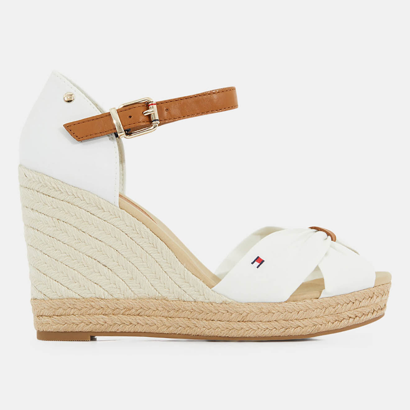 Tommy Hilfiger Sandales compensées Basic Opened Toe blanches - Talon 10 cm